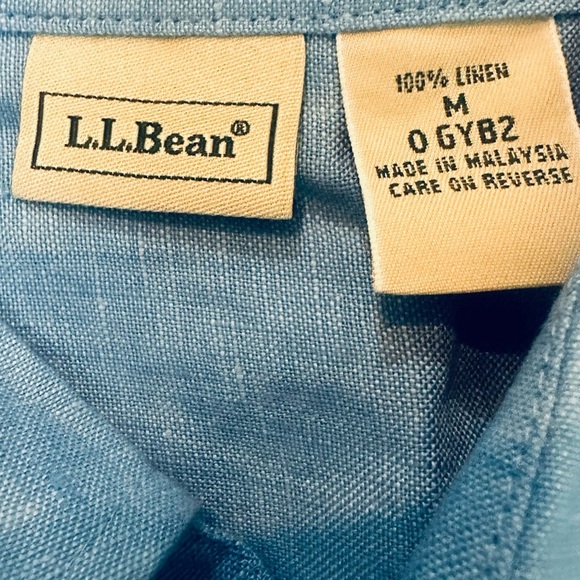 LL Bean Women Med 100% Linen Long Sleeve Casual Elegance Beachy Sustainable Boho - Picture 3 of 4
